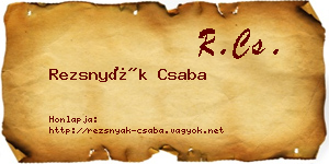 Rezsnyák Csaba névjegykártya